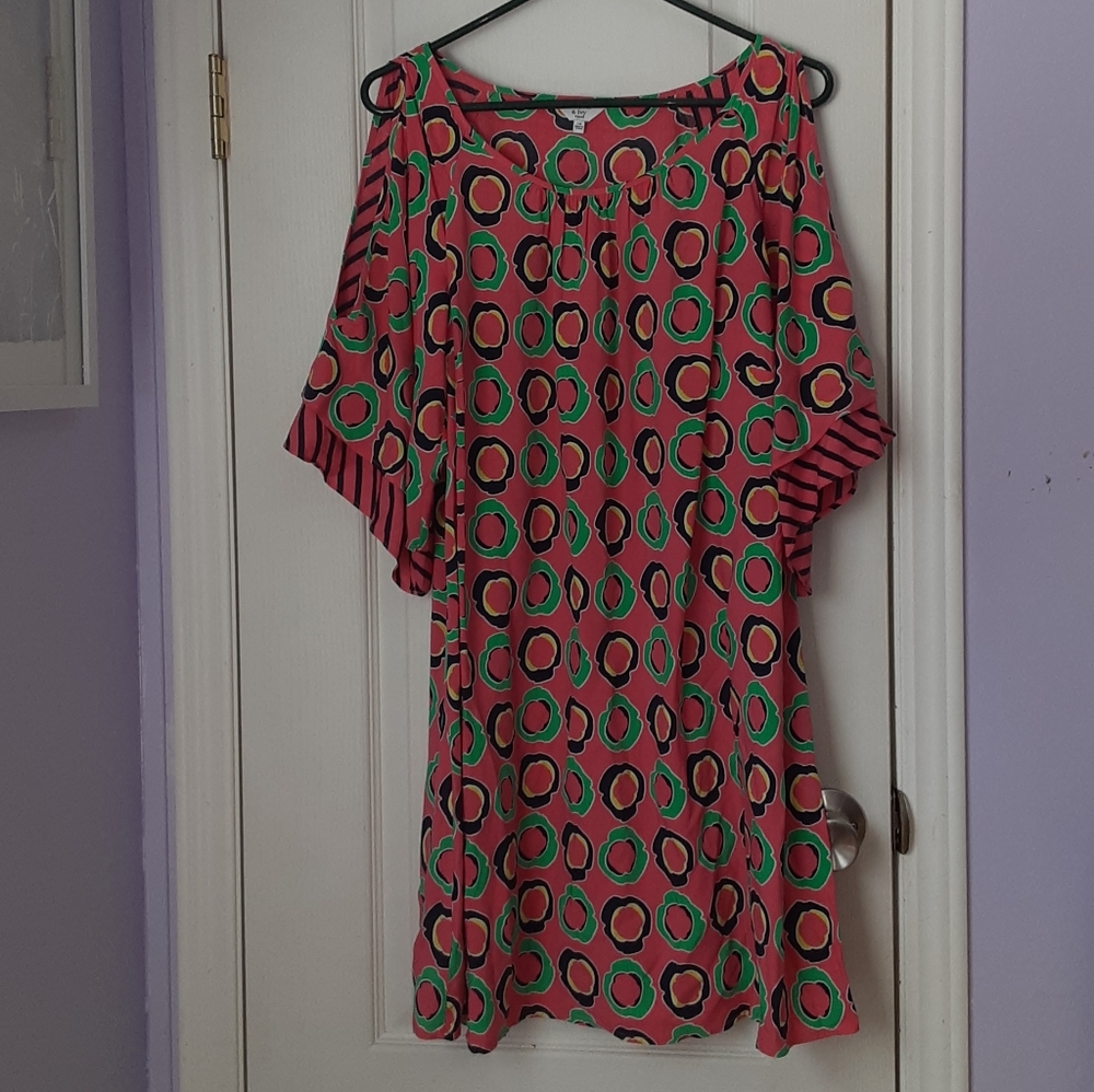 Crown & Ivy pink cold shoulder dress